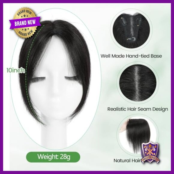 10-Inch Human Hair Topper with Swiss Lace Base for Hair Loss main image 4
